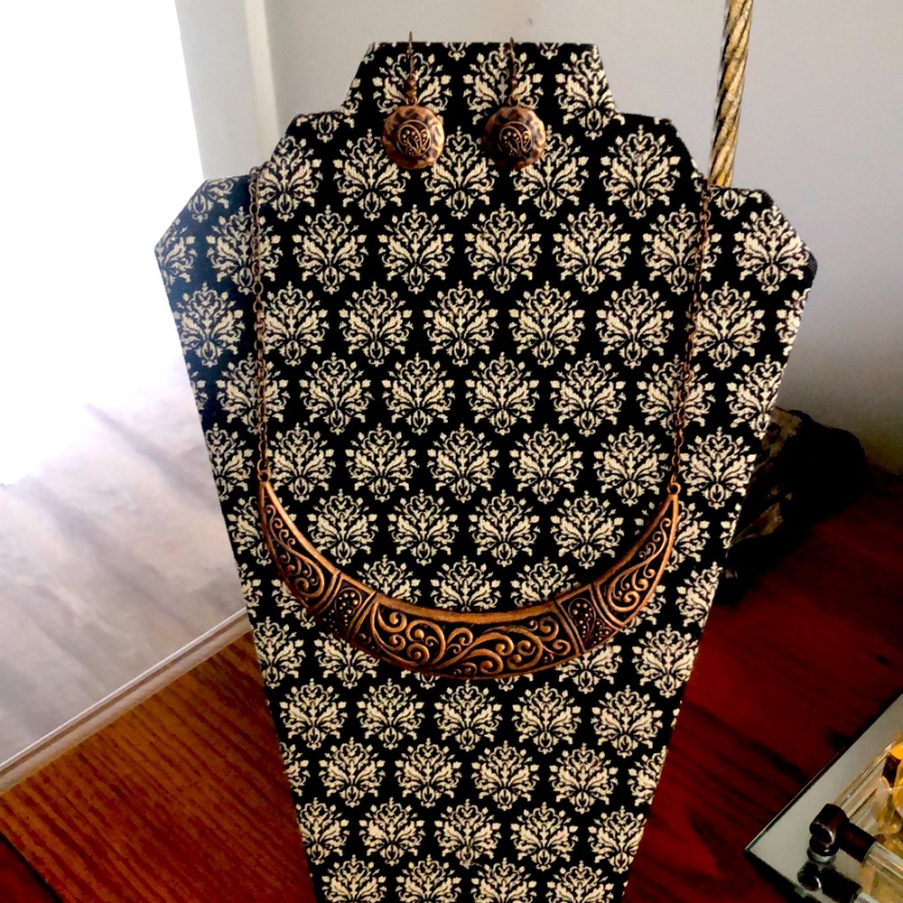 Bronze Necklace and Earrings